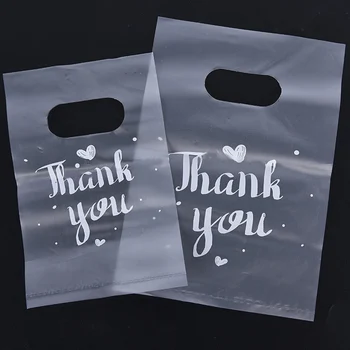 100tk Mini Aitäh Plastikust Kingitus Kotid Pulm Candy Kotid Shopping Kilekotid