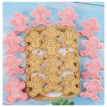 11 Tükki Jõulud Küpsise Hallitusseened Gingerbreads Mees Kujuline Cookie Cutters PP Hallitusseened