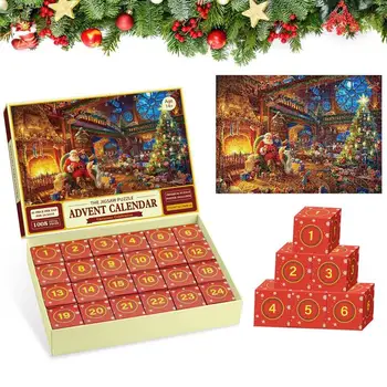 2023 Jõulud Kalender Puzzle 1008PCS advendikalender 2023 Jõulud Mõistatused 2023 Jõulud Mosaiikpildi Mosaiikmõistatused 24 Päeva Üllatus