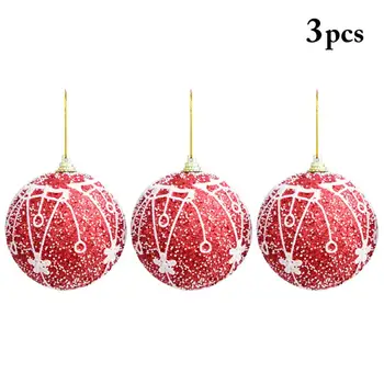 3tk Jõulupuu Ripats Ripub Kodus Ornament jõuluehe Palli Glitter Lace Christmas Tree Ornament Uus Aasta
