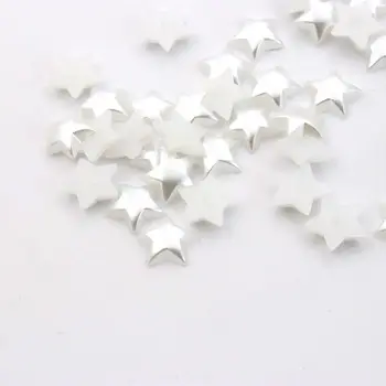400pc 10mm White Star Vaik Flatback Pearl Poole Helmed Ehete Leidmine Telefoni Küünte Diy Käsitöö Tarvikute Hulgimüük