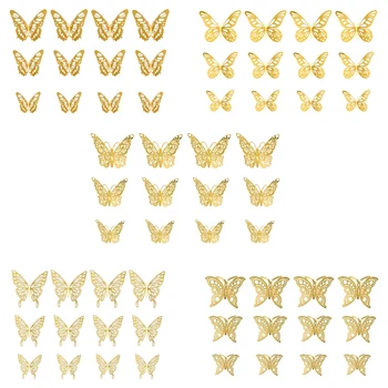 60 Tk 3D Gold Butterfly Kaunistused Liblikas Wall Decor emadepäeva ystävänpäivä Pulmad Osaline Viimistlus