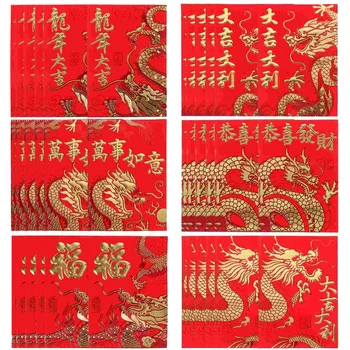 60pcs Hiina Lunar Aasta Punased Ümbrikud Traditsioonilise Punase Ümbrikud Õnnelik, Raha Omanik Kotid Segatud Stiil