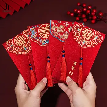 6tk Pulm Hongbao Pruunistavate Punane Ümbrik Uute Aasta Teenetemärgi Õnnelik Punane Paketid Spring Festival Raha Kotti