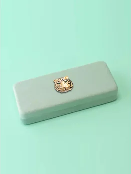 Anti-Survet, Suure Võimsusega Prillid Box - Gold Butterfly Pin-Decor, Oranž