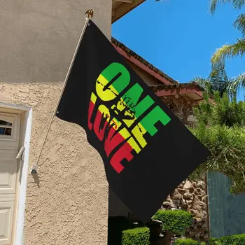 Bob Marley Üks Armastus Jamaica Reggae Ergas Värv ja UV-Fade Vastupidav Decor Banner Flags Siseruumides Väljas Kodu Kaunistamiseks lipp