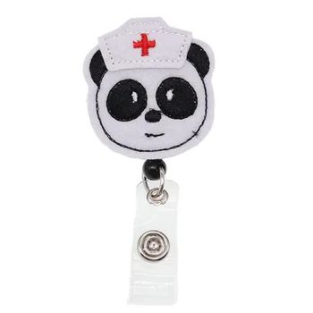 Custom Tundsin Cartoon Panda Õde Pääsme Omanik Ülestõstetav Meditsiini Rinnamärk Reel Koos Clip