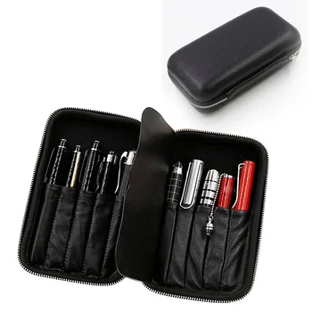 Ehtne Nahk Fountain Pen Case pen kott Pouch pliiats puhul pen kogumise Cowhide Must 10 Pliiatsi Omanik Juhul, koolitarbed