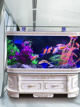 Euroopa kala tank ökoloogilise klaasi akvaariumi ultra-valge kaar seina keskmise ja suurte vee-tasuta