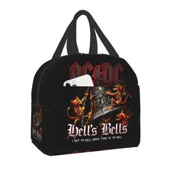 Hells Bells AC DC Lõuna Kott Mehed Naised Külmik Termiliselt Isoleeritud Lunch Box Lastele Kooli Väljas Reisi Piknik Toidu Kotid
