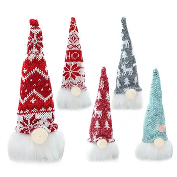 Jõulukaunistused Kootud Müts Mannekeeni Xmas Kaunistused Pihuarvutite Kark Näota Mannekeeni Jõulud Gnome Uue Aasta Kingitus Jõuludeks