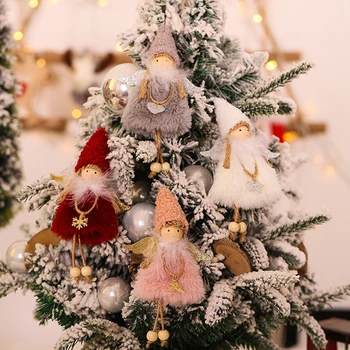 Jõulupuu Ripats Rippuvad Kaunistused Palus Ingel Nukud Teenetemärgi Xmas Angel Tüdruk Navidad Uus Aasta Decor