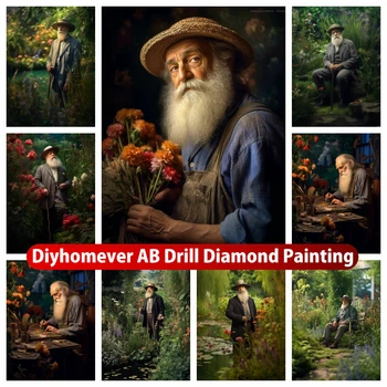 Monet Aed 5D DIY AB Diamond Maali Tikandid Portree Käsitsi ristpistes Mosaiik Käsitöö Home Decor Uus Kollektsioon