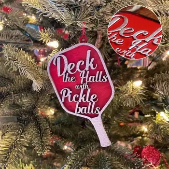 Naljakas Pickleballs Ornament Uus Puidust Korduvkasutatavad Pickleball Jõulud Kaunistused Christmas Tree Teenetemärgi
