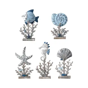 Puidust Figuriin Countertop Eemaldatavad Kaunistused Maamees Figuriin Meremiili