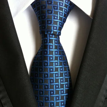Ruuduline Must Lips Meeste Lipsud, meeste Pulm Blue Business Necktie 8cm tarvikud Gravata