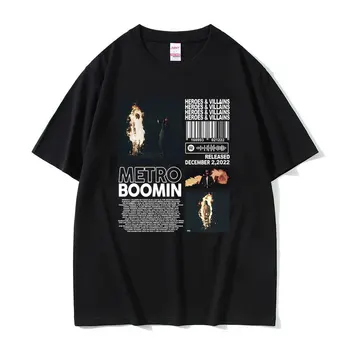Räppar Metro Boomin Heroes & Roisto Album Print T-särk Meestele, Naistele, Hip-Hop Vintage Tees Lühikesed Varrukad Mees Liiga Streetwear