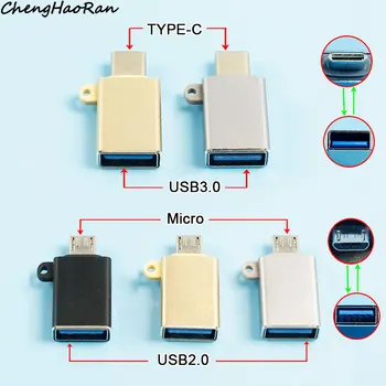 TÜÜP-C-USB3.0 OTG Adapter For mobile phones tabletid Mikro-USB2.0 OTG-Liides Android V. 8 Mälukaardi lugejad adapter