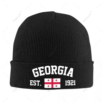 Unisex Georgia EST.1921 Kootud Müts Meestele, Naistele, Poistele Talv Sügis Beanie Ühise Põllumajanduspoliitika Soe Müts