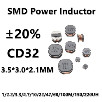 (10tk) 1UH 1R0 CD32 SMD Power Muudetava Pooli 1/2.2/3.3/4.7/10/22/47/68/100M/150/220UH ±20% 3.5*3.0*2.1 MM