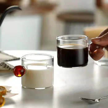 110ml Espresso Tassi Koju Klaasist Palli Käepide Kohvi Tassi Tee Vee Tassi kuumakindel Klaas Teacups Mahl, Piim Tassi Tabel Decor