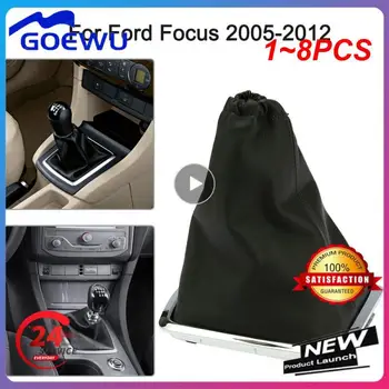 1~8PCS Ford Focus 2 MK2 2005 2006 2007 2008 2009 2010 2011 Uus Must Auto Gear Knob Päris Nahast Gaiter ja Kroomitud Alus
