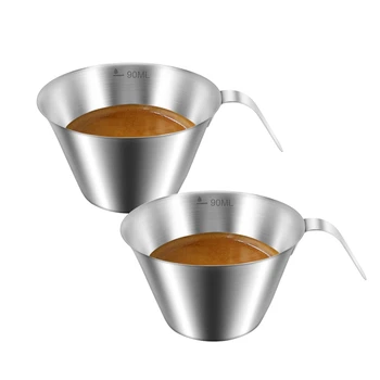 2 Pack Tulistas Espresso Tassi Roostevabast Terasest Valades Tassi Koos Käepidemega Kohvi Espresso