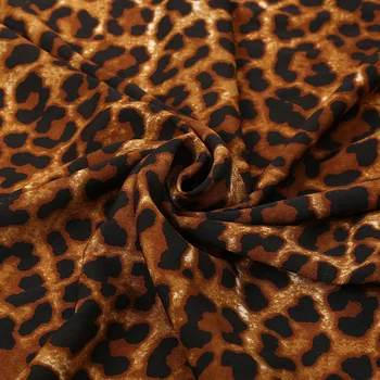30 meetrit Leopard Materjal Pehme Krepp Satiin Kukutades Pidžaama Riie