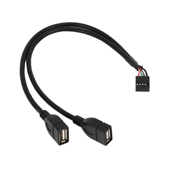 30CM 10 Pin Emaplaadi Naine Päise 2 Dual Port USB 2.0 Male Adapter Dupont Y Splitter Kaabel (10Pin/2AM)