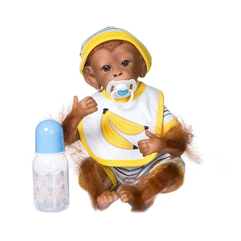 46CM Uuestisündinud Ahv Baby Orangutans Tõetruu Soft Touch Kaisu Pehme Keha Nukk Laekuva Kunsti Kingitusi Täiskasvanud