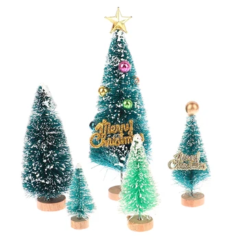 4tk/Set 1:12 Nukumaja Miniatuurne Jõulupuu Cedar Tree Lumehelves Männi Nõela Puu Aed Decor Mänguasja Nukk House Tarvikud