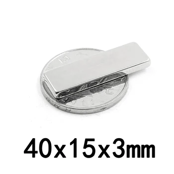 5/10/20PCS 40x15x3 mm Võimsad Magnetid 40mmX15mm N35 Blokeerida Tugevaid Neodüüm Magnet 40x15x3mm Alalise NdFeB Magnet 40*15*3 mm