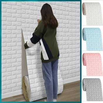 60X120cm Decoractive 3D Seina Kleebised Isekleepuv Vaht Paneelid Home Decor elutuba Maja Kaunistamiseks Vannituba Vaht Tapeet
