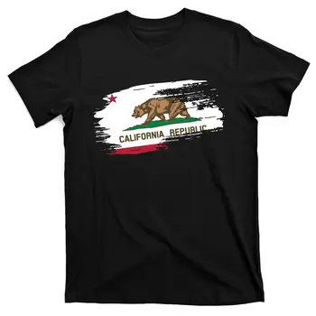 California Vabariigi Vintage Rebenenud Lipp T-Särk