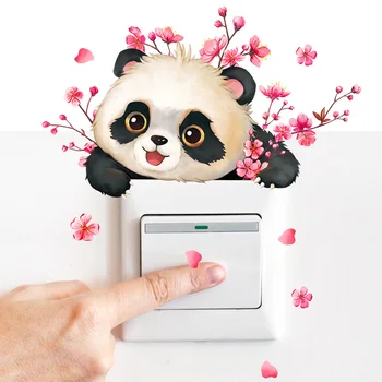 Cartoon Panda Lind, Lill Lüliti Kleebis Kids Room Magamistoa Seina Kaunistamiseks Seinamaaling isekleepuvad Home Decor Cute Loomade Decal