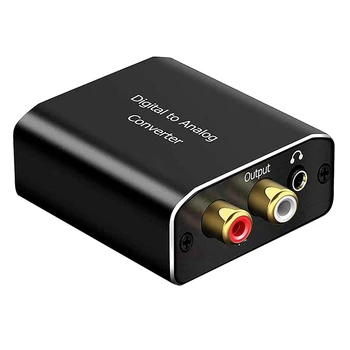 Digitaal-Analoog Audio Converter, Koaksiaal Optiline 3,5 Mm Pesa Stereo Audio DAC Adapter HDTV kodukino