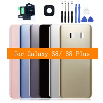 Galaxy S8 Pluss G955 Aku tagakaas Samsung Galaxy S8 G950 Klaas Tagumine Uks korpuse Kaas + Kaamera Klaas Objektiivi Raam