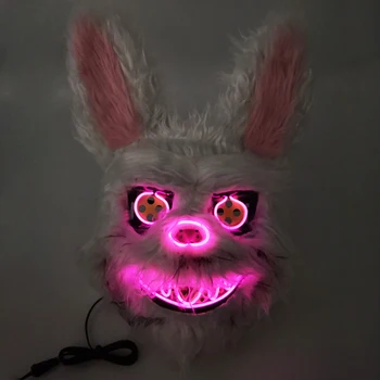 Halloween Hõõguv Helendav Disduise Loomade Mask LED süttib Kaua, Kõrva Jänese Mask Neoon Pool Vilkuv Verine Tapja Küülikute Mask