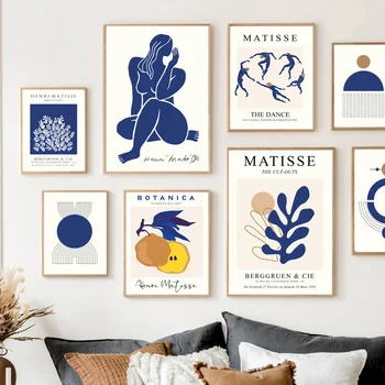 Henri Matisse Coral Leaf Naine Referaat Read Sinine Galerii Poster Seina Art Prints Lõuendil Maali Pilte Elutuba Decor