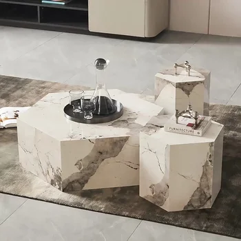 Kallite rock paneel hulknurga kujuline diivanilaud pool lauda koostisega mudel tuba office kohvi tabel