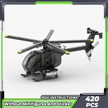 Kes ehitustellised Sõjalise Mudel MH-6 Little Bird Võitleja Tehnoloogia Modulaarne Plokid, Kingitused, Mänguasjad, Laste DIY Komplekti Kokkupanek