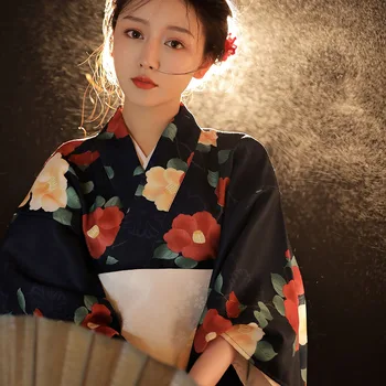 Kimono Kleit Jaapani Stiilis Yukata Hommikumantel Naiste Prindi Haori Jaapanis Ühtne Cosplay Vintage Kampsun, Kostüüm Pool Kleit Riided