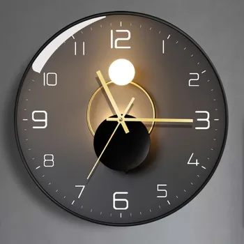 Kingitus Koju Kella Teenetemärgi Omanik Light Ring Klassikaline Kella Elutuba Number Moodne Must Liikumise Reloj Home Decor