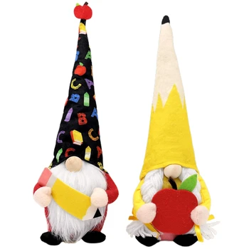 Komplekt 2 Õpetaja Tunnustust Rootsi Gnomes Kingitus Tagasi Kooli Apple Pliiatsi -, Plüüš-Käsitsi Valmistatud Nukud