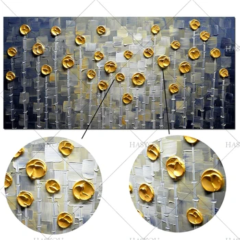 Käsitsi Maalitud Tänapäeva Abstraktse Kuld Hall õlimaal Suur vertikaalne Tekstuuriga Seina Dekoratiivsed Lõuend Art Pilt elutuba