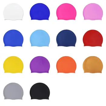 Kõrvad (Solid Color Ujuda Basseini Veekindel Pikad Juuksed, Suured Ujuda Mütsid Silikoon Ujumine Mütsid Supelmütsid Kõrge Elastne Sukeldumine Müts
