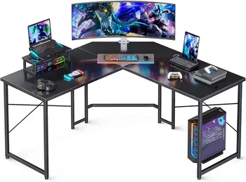 L Kujuline Mängude Laud, 51 Tolline Arvuti Laud koos Monitor Stand, PC Mängude Laud, Nurgas Laud Tabel Kontor