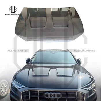 M Stiilis Kuiva Carbon Fiber Front Kapuuts Audi Q8 RSQ8 Mootori Kate Body Kit