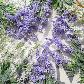 Maige Lavendel Imitatsioon Flower Roheline Taimede Hulgimüük Teenetemärgi Kunstlikku Lille suurkivi Tung Käsitöö MW56669
