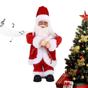 Muusikaline Dancing Santa Laulu Naljakas Elektriline Mänguasi Jõulud Santa Nuku Joonis Loksutades Peas Prillid Lastele Jõulukingiks